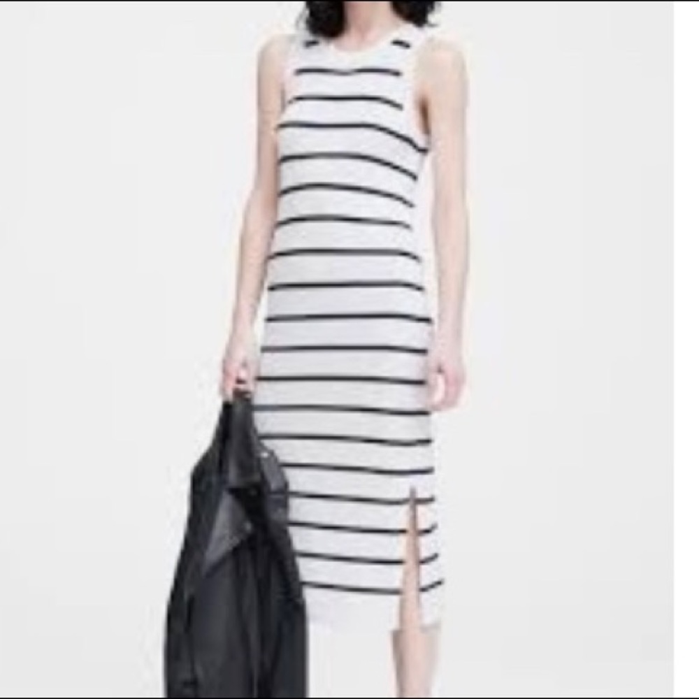 Banana Republic Striped Rib Dress Small